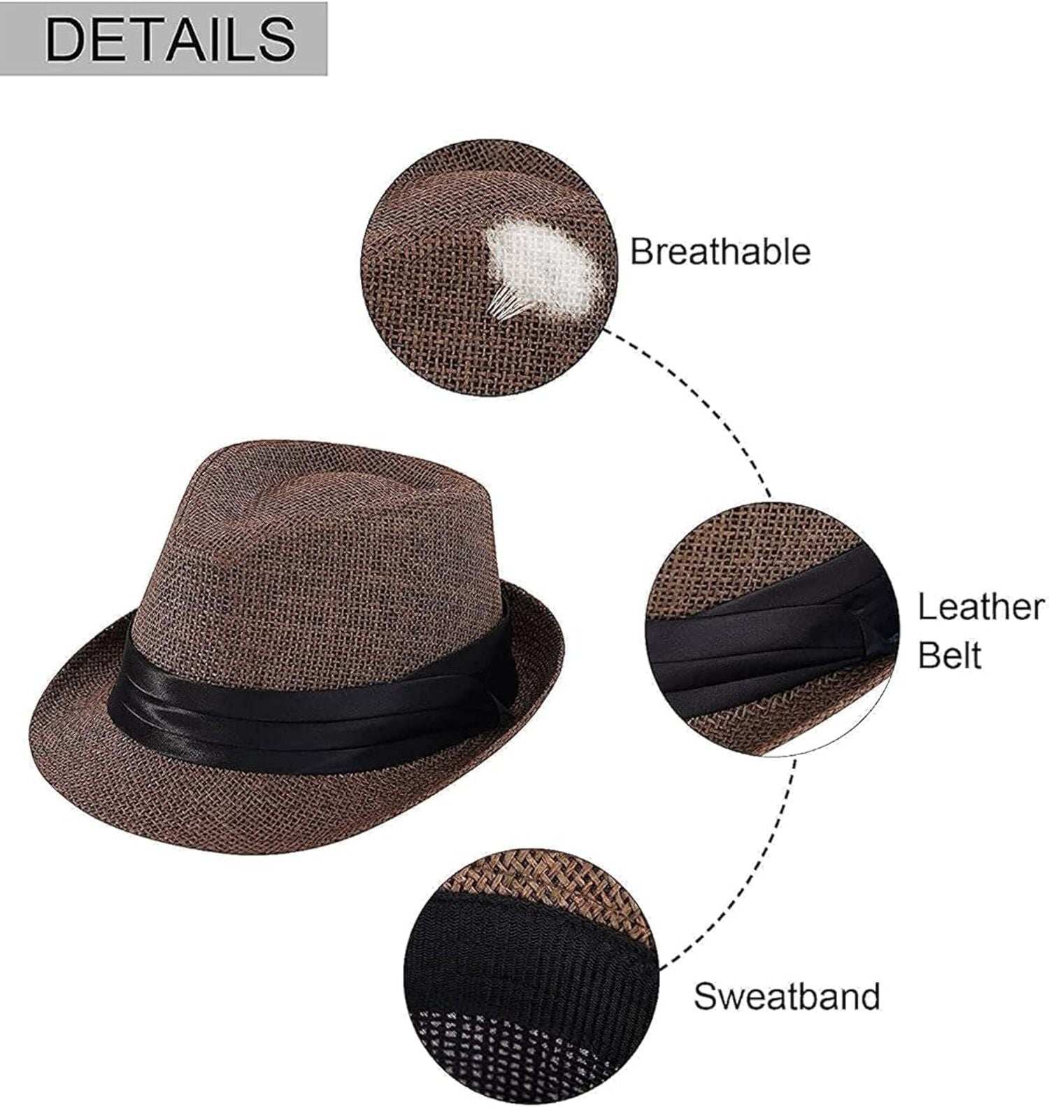 Straw Panama Fedora Hat