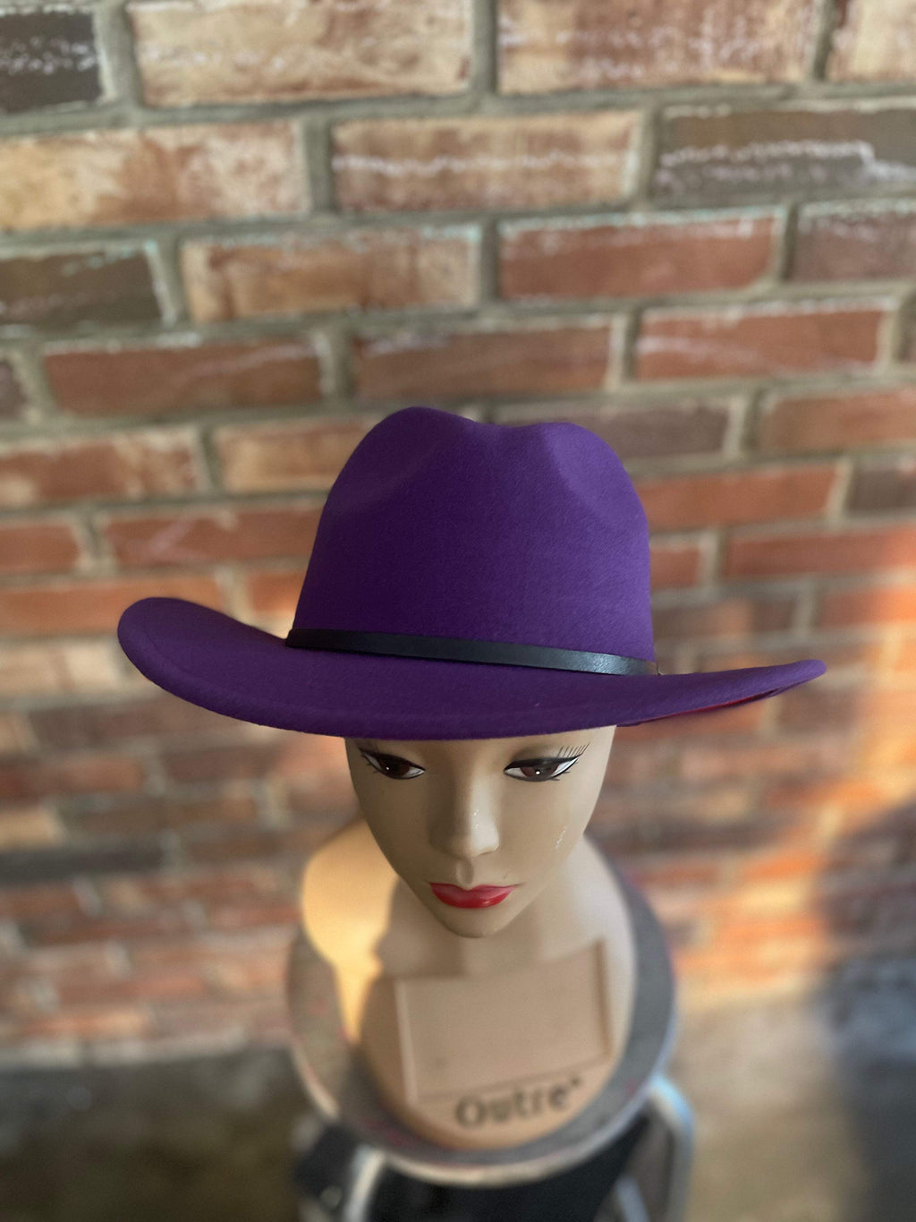 Red Bottom Fedora Felt Hat