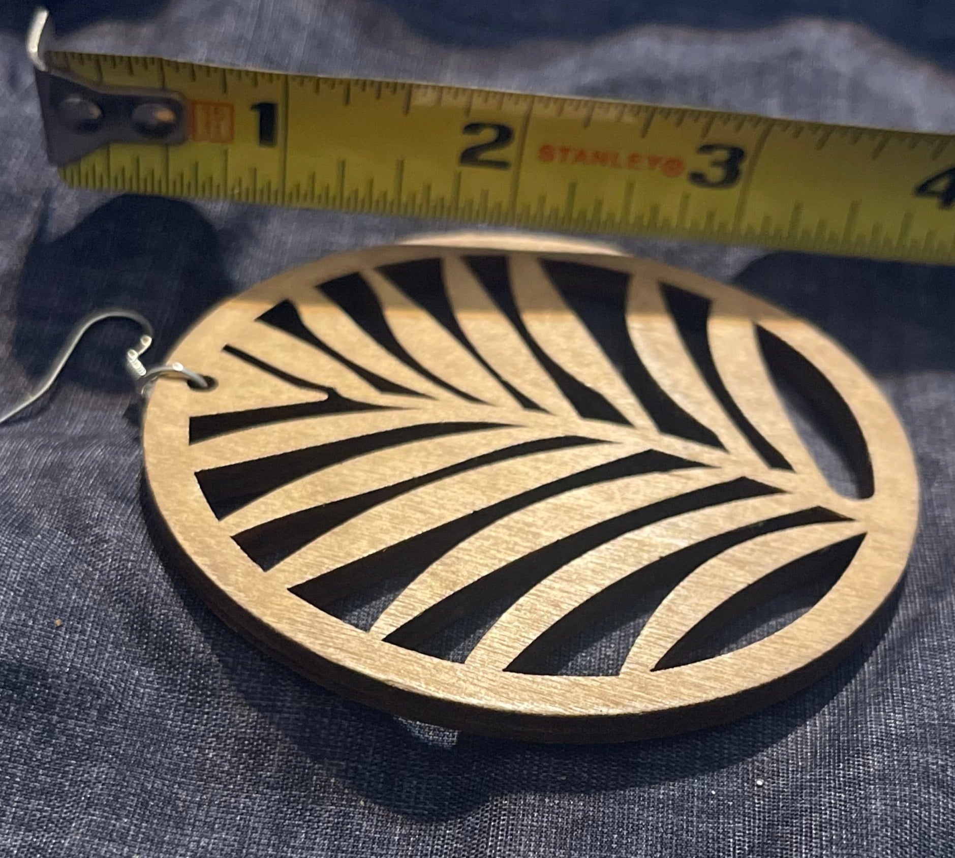 Palm Wood Circle Earrings
