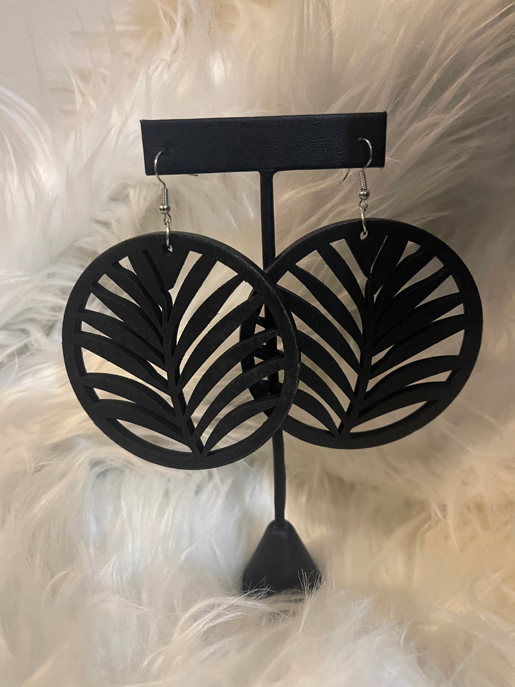 Palm Wood Circle Earrings