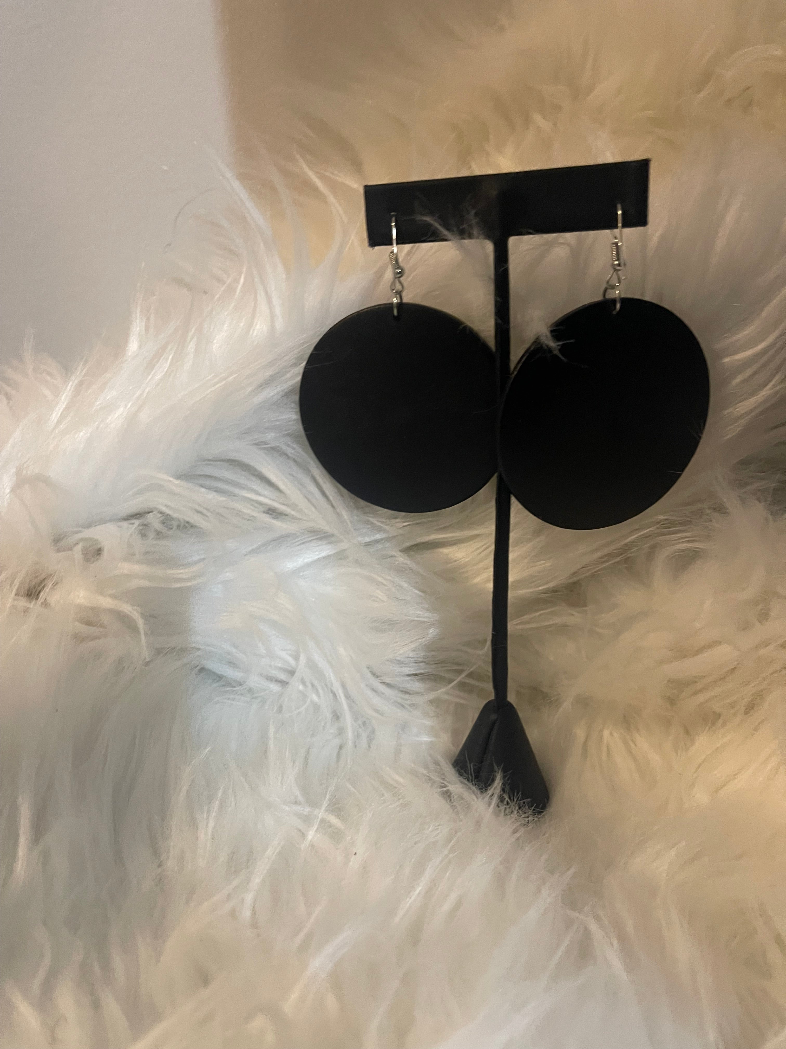 Strong and Greatness Circle Wood Earrings