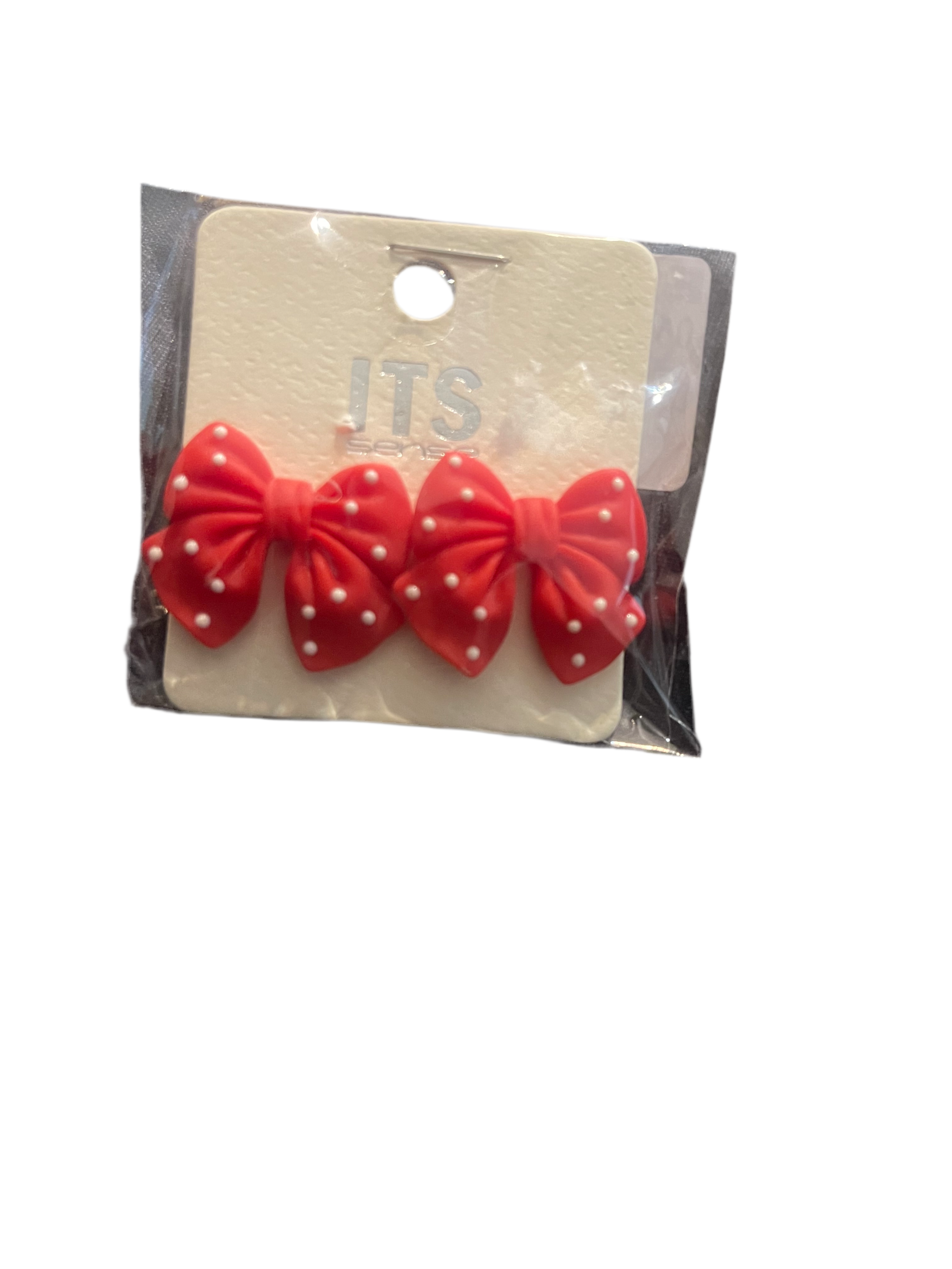 Polka Dot Bowtie Stud Earrings