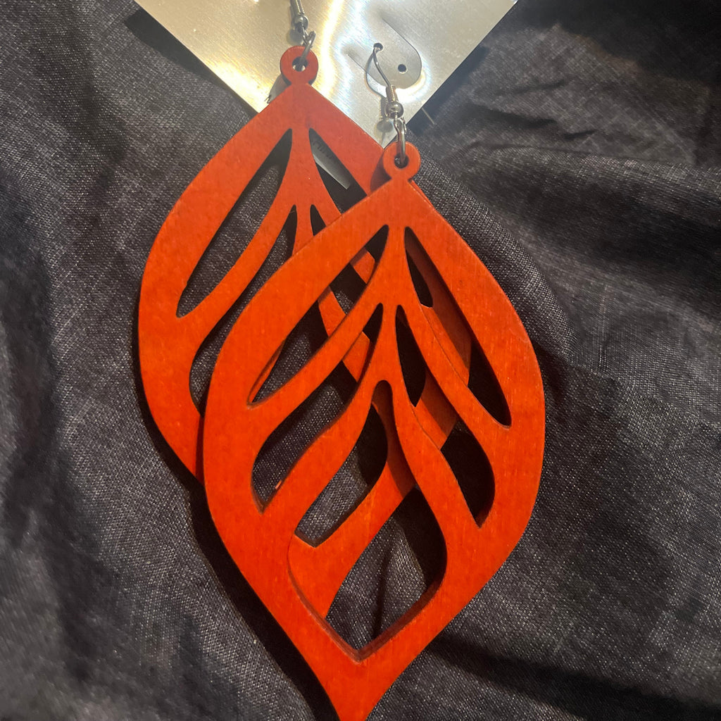 Leaf Wood Earrings