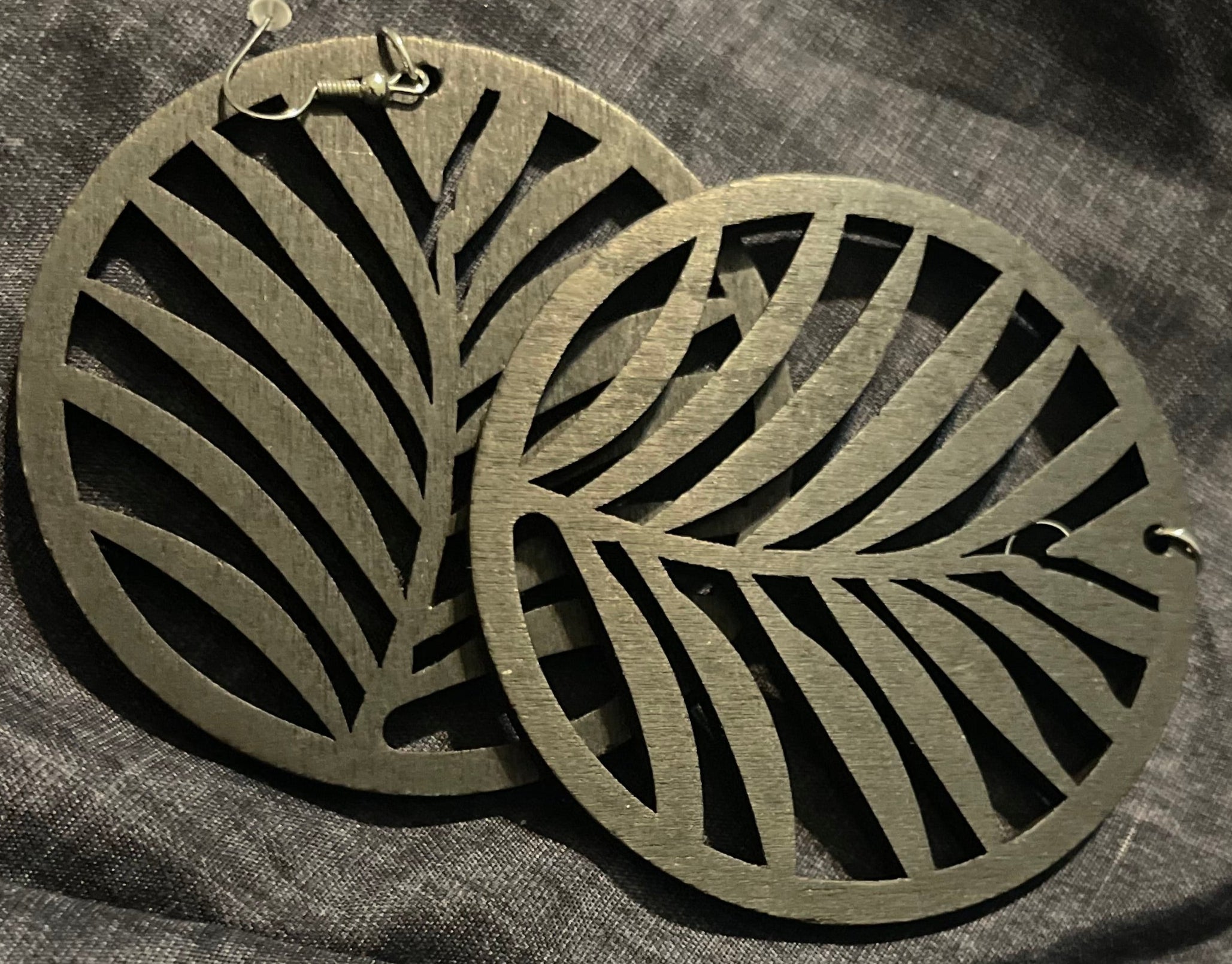 Palm Wood Circle Earrings