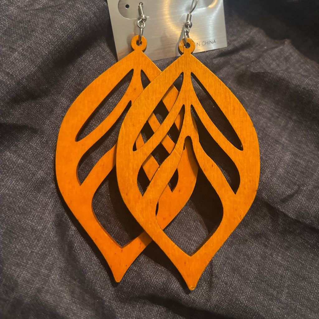 Leaf Wood Earrings