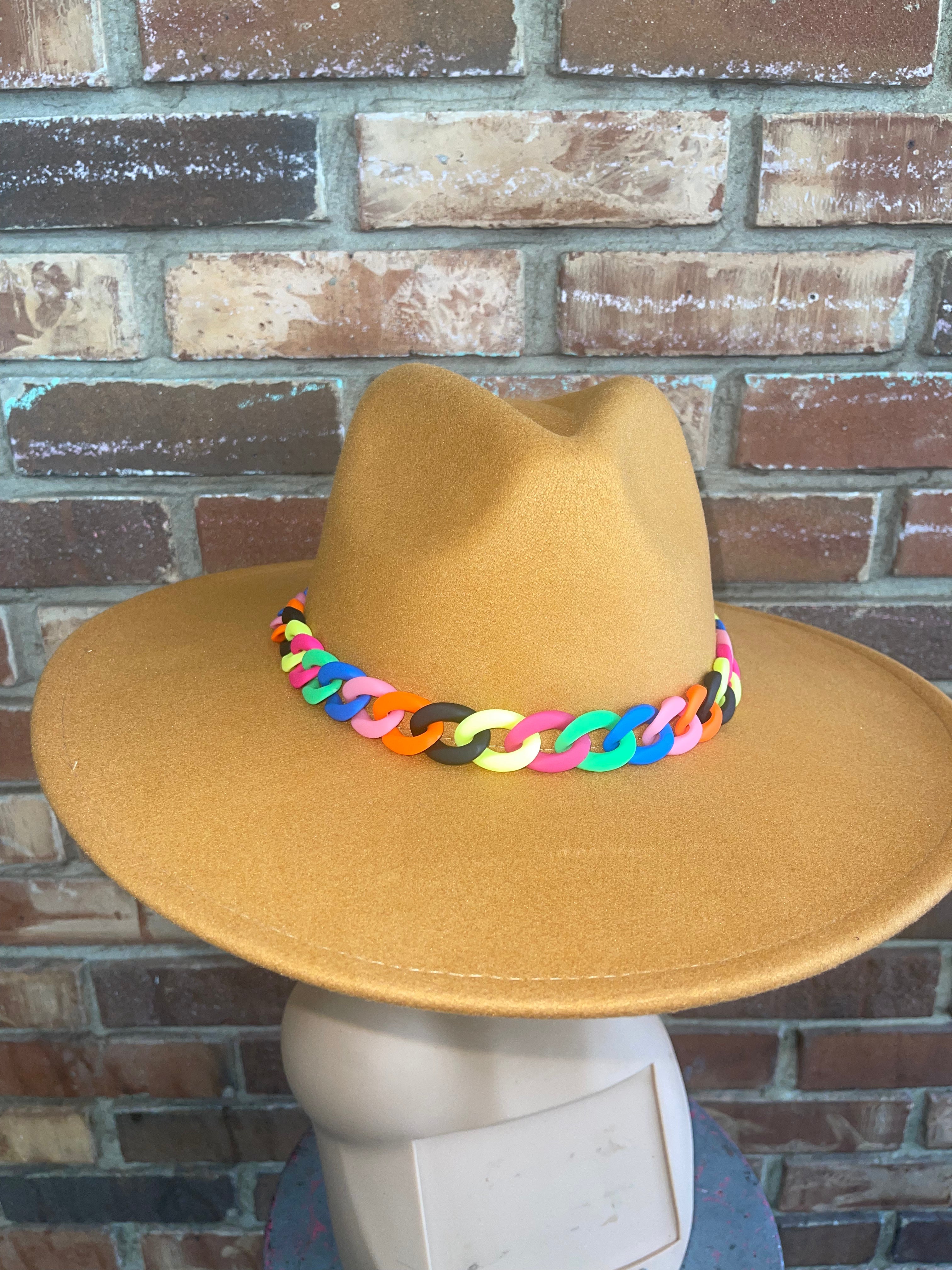 Colorful Chain Panama Fedora Hat