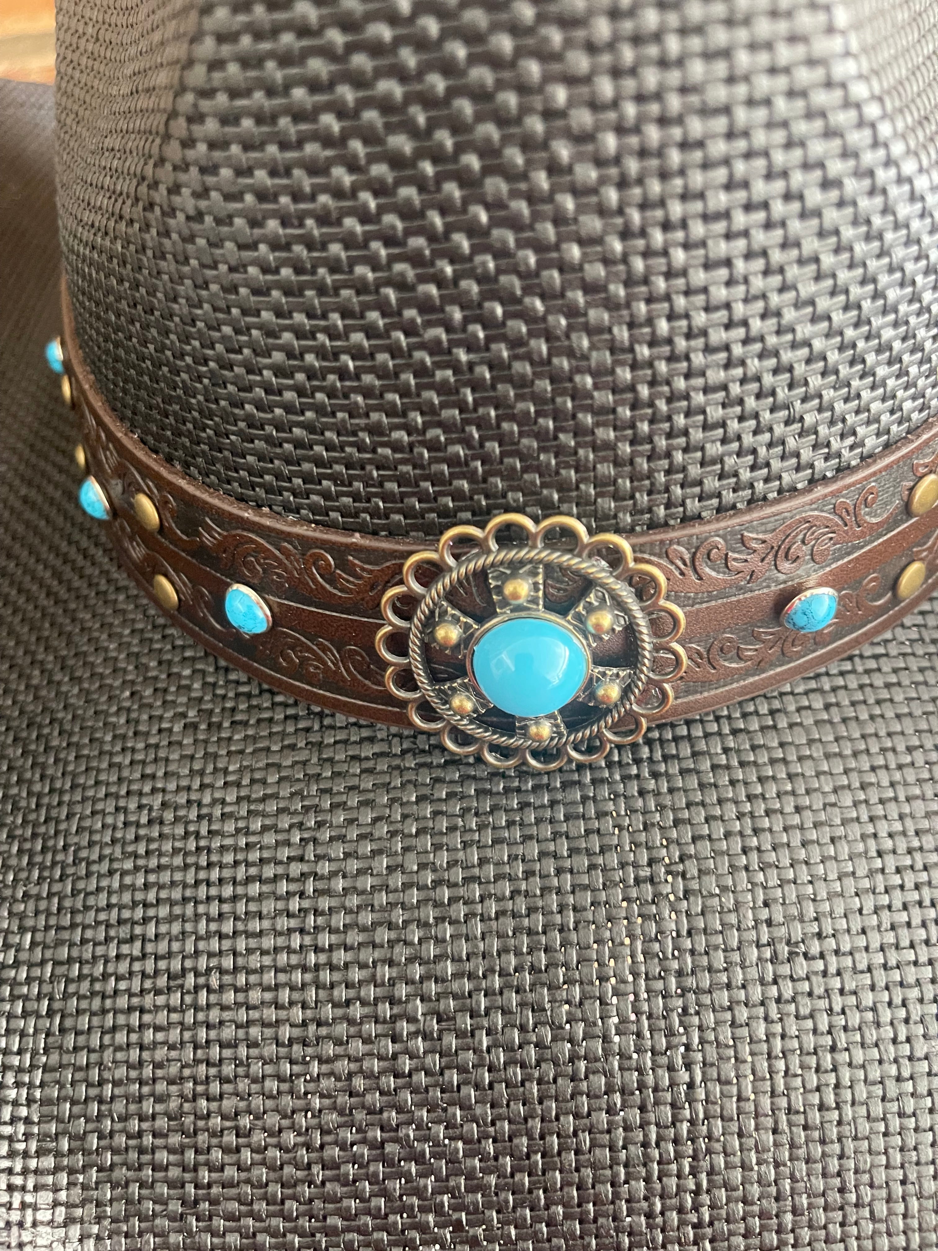 Turquoise Studded Band Cowboy Hat