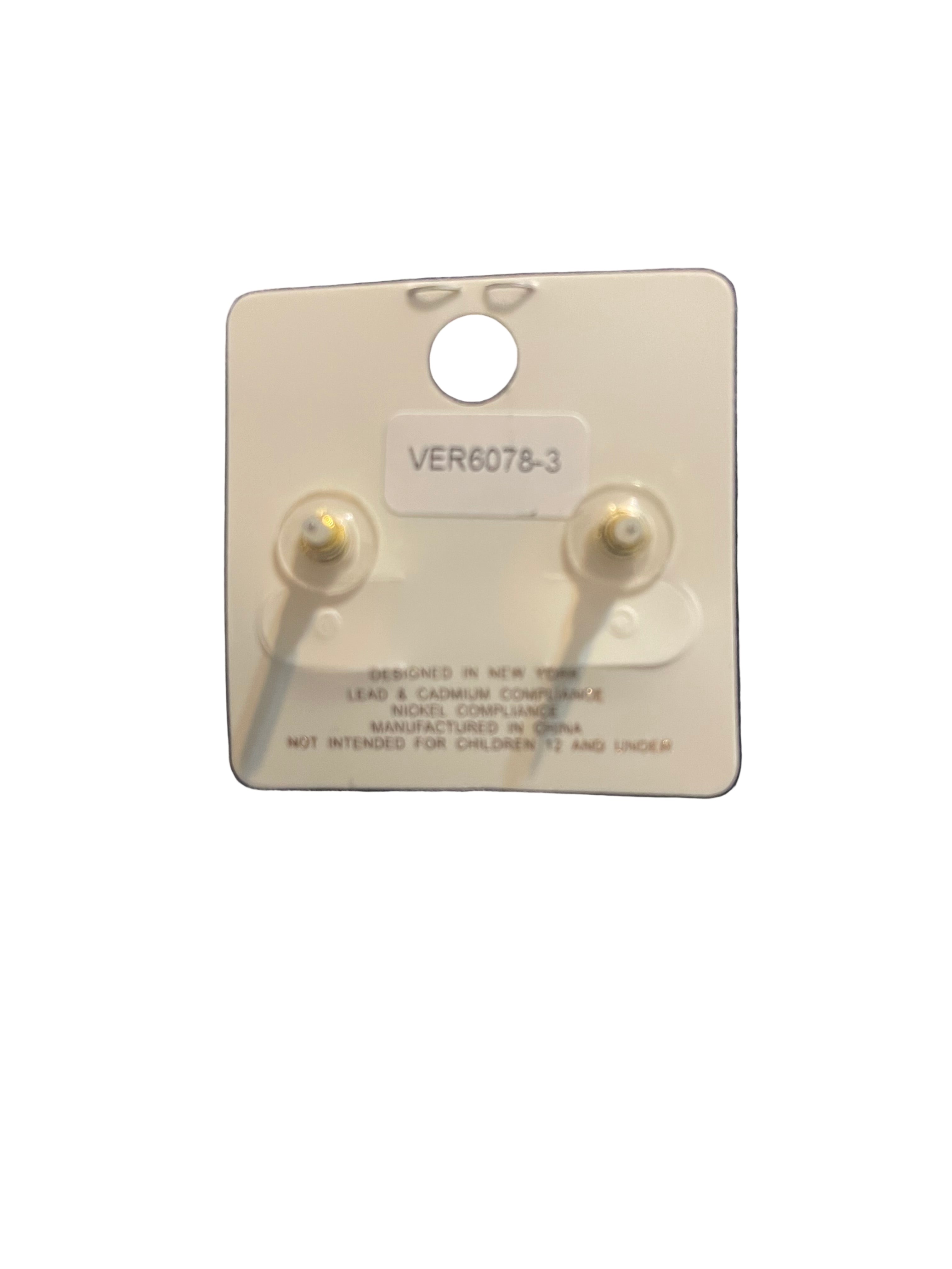 Red and Black Rhinesftone Football Design Stud Earrings