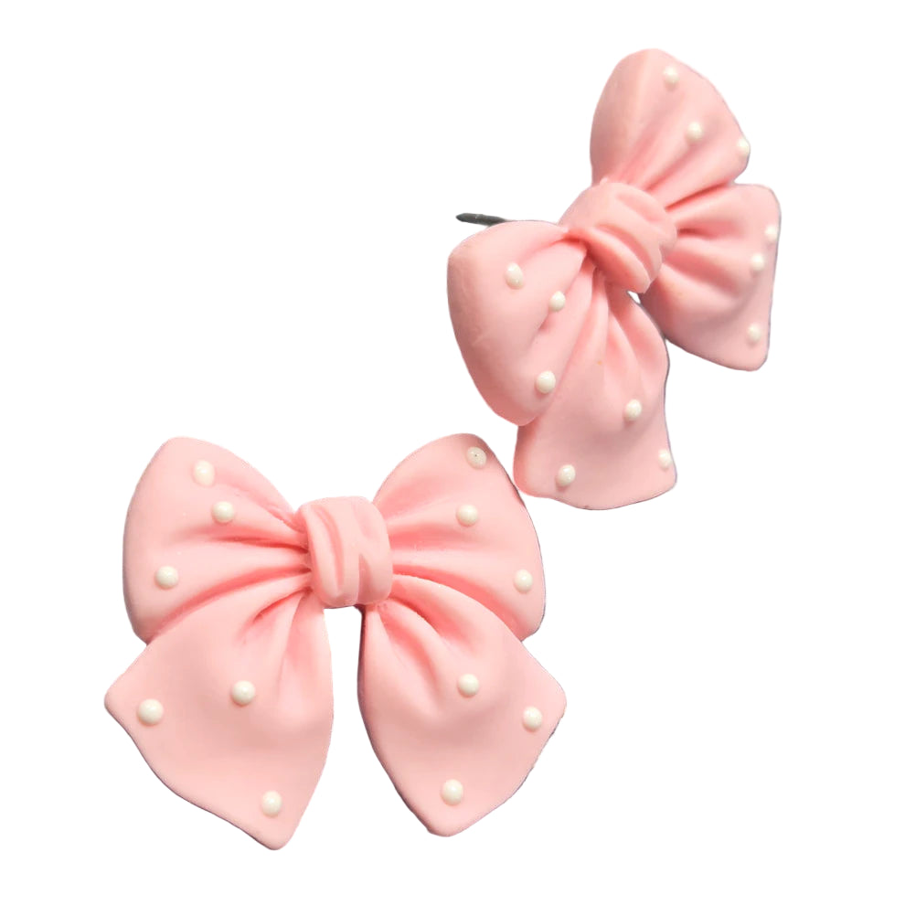 Polka Dot Bowtie Stud Earrings