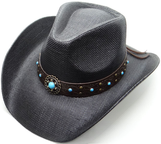 Turquoise Studded Band Cowboy Hat