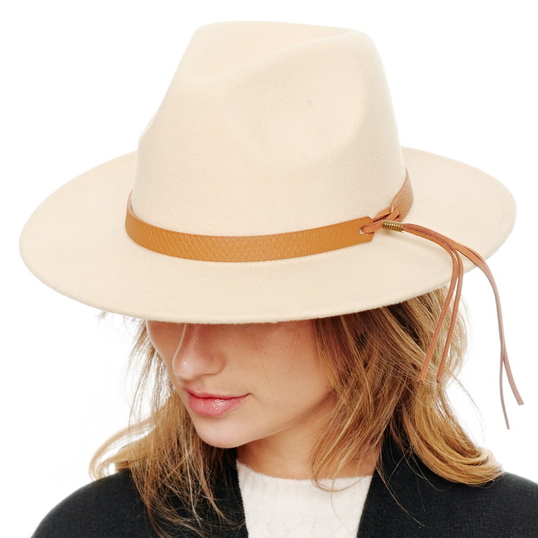 Felt Oatmeal Fedora Hat - Rosmarray Collections, LLC.