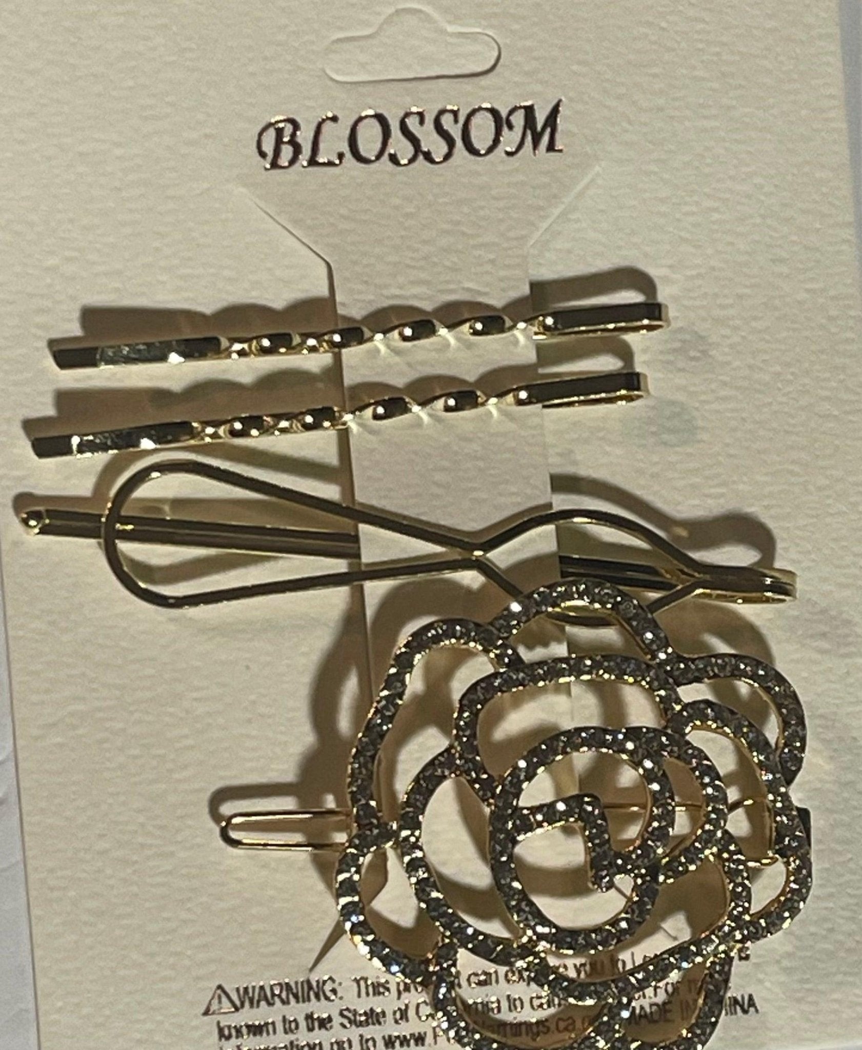 Flower Rhinestone Hair Clips - Rosmarray Collections, LLC.