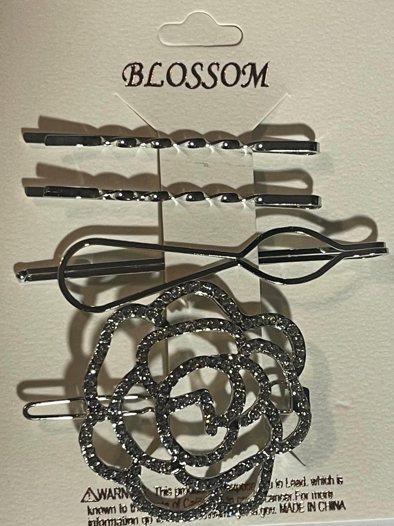 Flower Rhinestone Hair Clips - Rosmarray Collections, LLC.