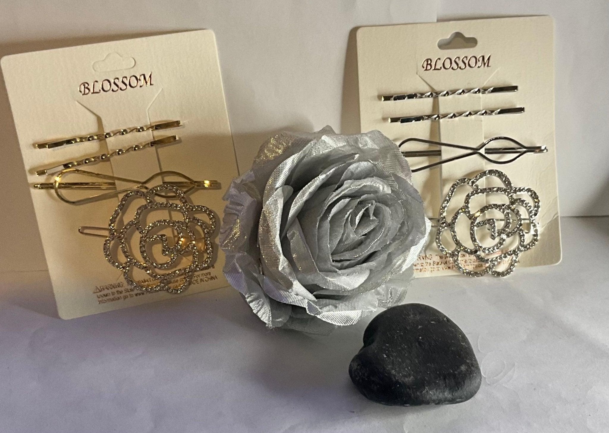 Flower Rhinestone Hair Clips - Rosmarray Collections, LLC.