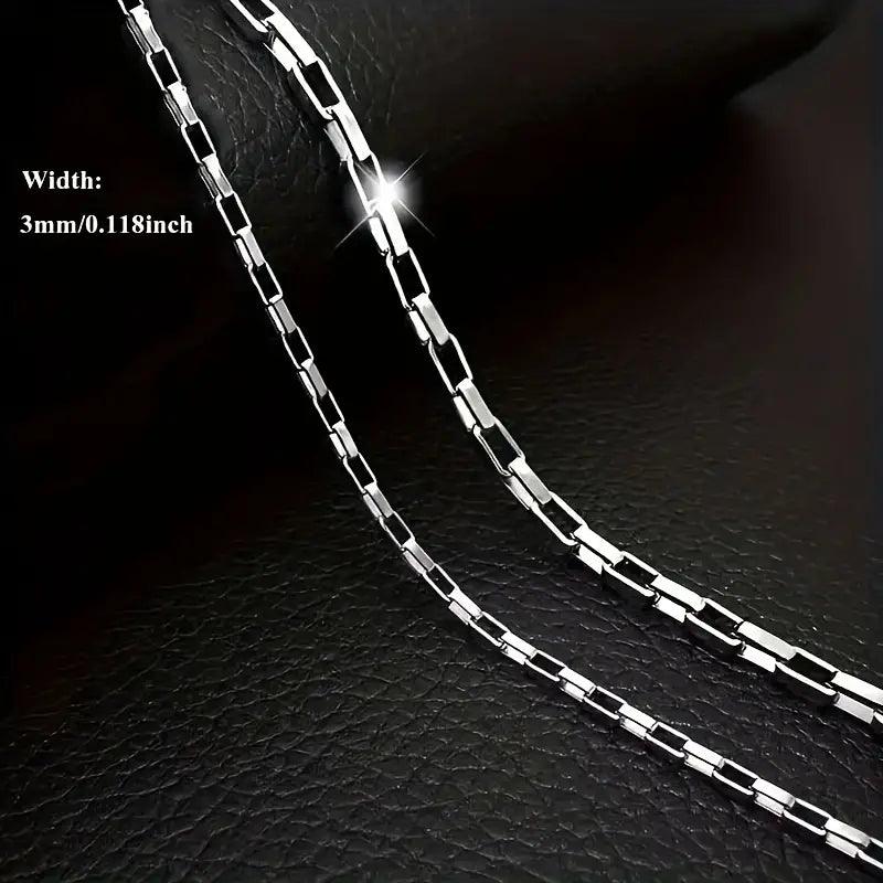 Titanium Steel Necklace - Stylish Long Box Chain - Rosmarray Collections, LLC.